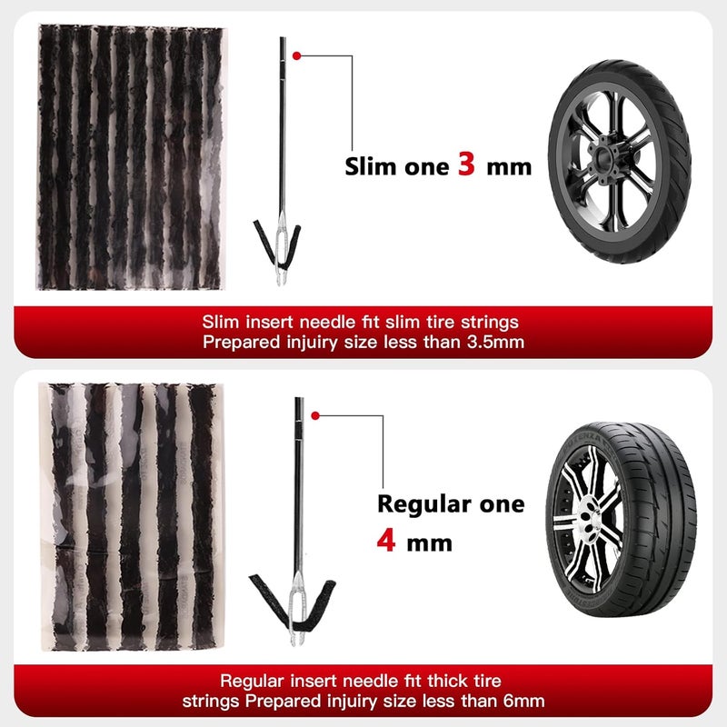 SUN SOUL طقم إصلاح إطارات ثقيل، 40 قطعة لإصلاح الثقوب الطارئة على الطرق الوعرة لسيارات الدفع الرباعي، الشاحنات، ATV، UTV، الجرارات والدراجات النارية - طقم إصلاح الإطارات سريع الإغلاق مع الأدوات (يشمل أداة الإدخال) - Image 5